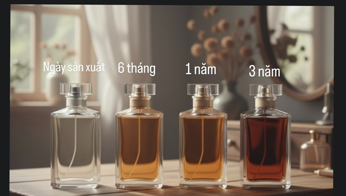 Màu sắc của nước hoa thay đổi khi hết hạn